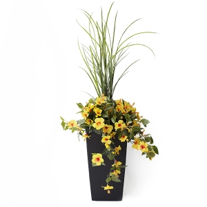 40in OUTDOOR YELLOW HIBISCUS PLANTER