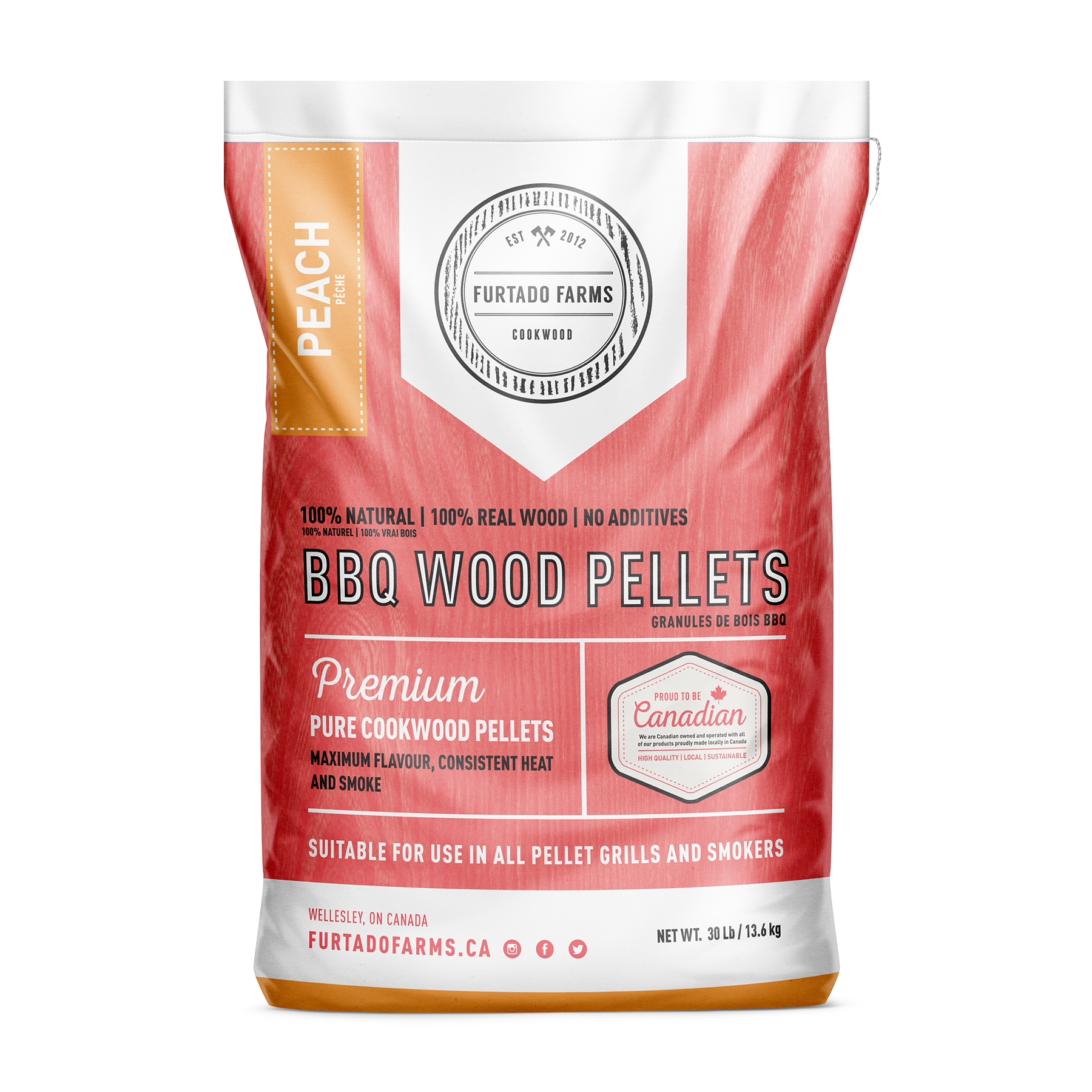 Peach BBQ Wood Pellets 30 lbs 